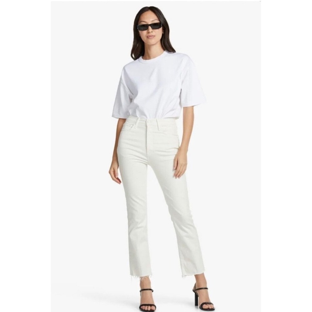Mother The Tripper Ankle Fray Jeans Womens Size 27 Antique White Play Date